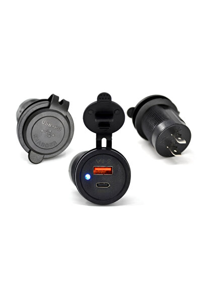 Advo 12V 24V DC USB 3,1A Type-C PD Şarj Port Yuvarlak