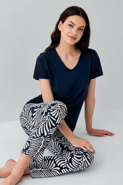 Arnetta Γυναικείο Σετ Πυτζάμες Navy Blue