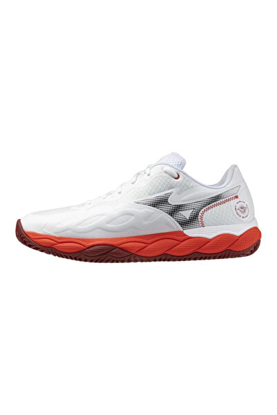 MIZUNO حذاء التنس Wave Enforce Court CC للرجال باللون الأبيض / الأحمر