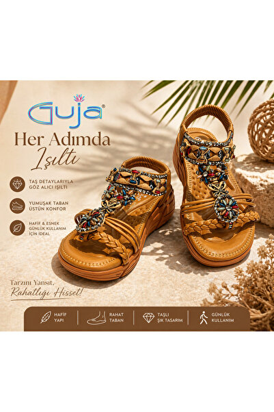 Guja 26Y154 Σανδάλια με πέτρες και χάντρες