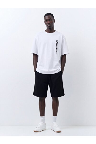 Ltb Μίνιμαλ σλόγκαν με στάμπα κειμένου σε χαλαρό λευκό μπλουζάκι