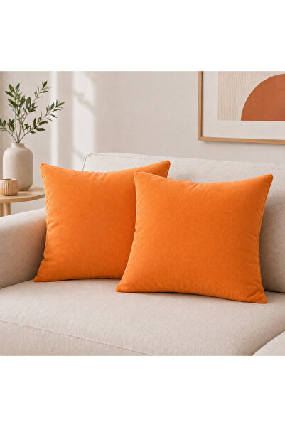 BURCIN HOME Orange Throw Pillow Cover Set of Two Decorative Modern Sofa Throw...