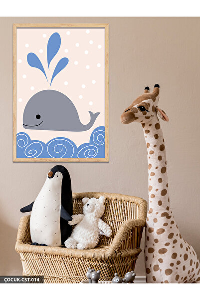 Evinemoda Slatka slika kitova u jednom komadu sa drvenim okvirom
