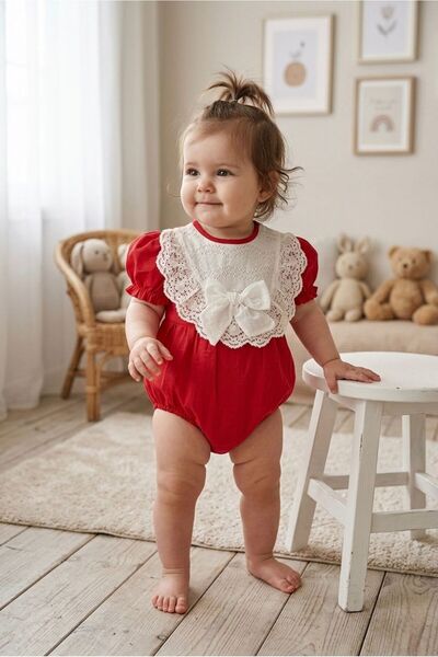 Butik KIZ BEBEK %100 PAMUKLU FİSTO DETAYLI SALOPET TULUM