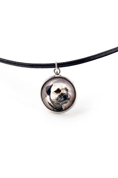 Art - Dog Border Terrier - pandantiv pentru colier cu fotografia ta, lucrat m...