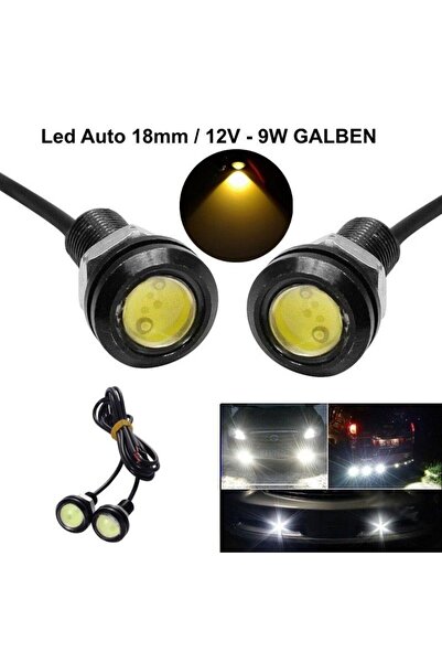 Stef's Cat LED Auto 18mm / 12V-9W / GALBEN, 2 buc/set, Stef's Cat