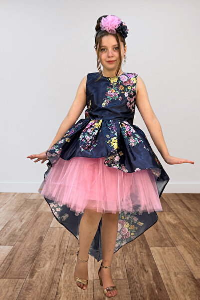 tny kids collection Floral Patterned Satin Dress