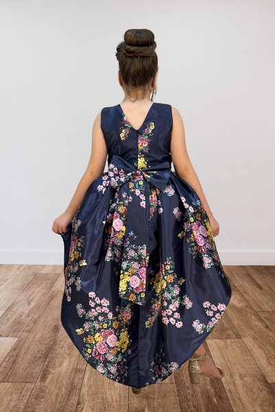 tny kids collection Floral Patterned Satin Dress