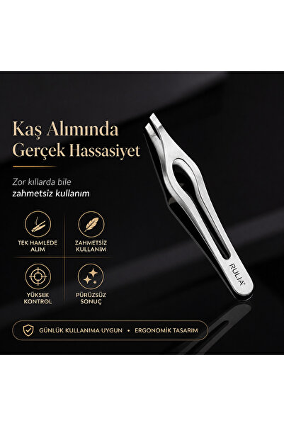 Rulia Professional Hassas Uç Kaş Cımbızı Güçlü Kavrama En İnce Kılları Kolayc...