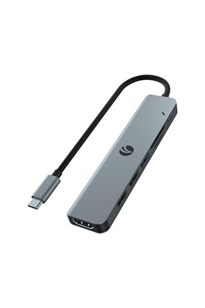 VCOM Cue18 Type-C to Hdmi(4K@30Hz)+Usb3.0+Usb-A2.0+Sd2.0+Tf2.0+Pd 3.0 100W Mu...