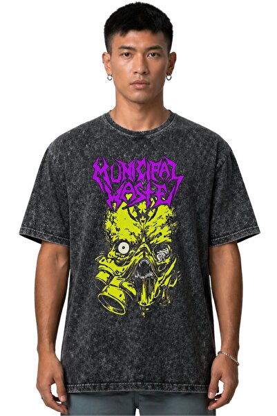 SEVBANO Tricou Municipal Waste Rock Metal Music Band, imprimat pe față, unise...