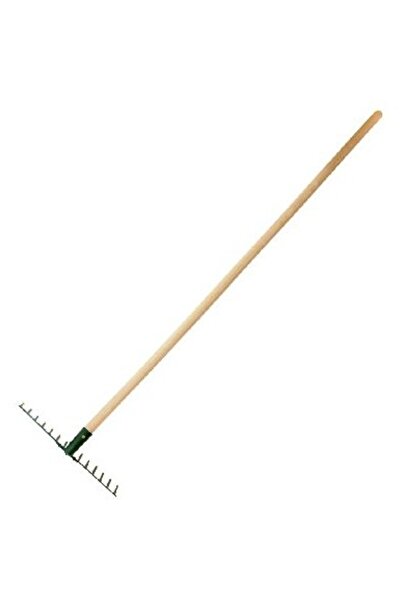 Polonia GREBLA METALICA CU MANER LEMN 110CM / 14 DINTI