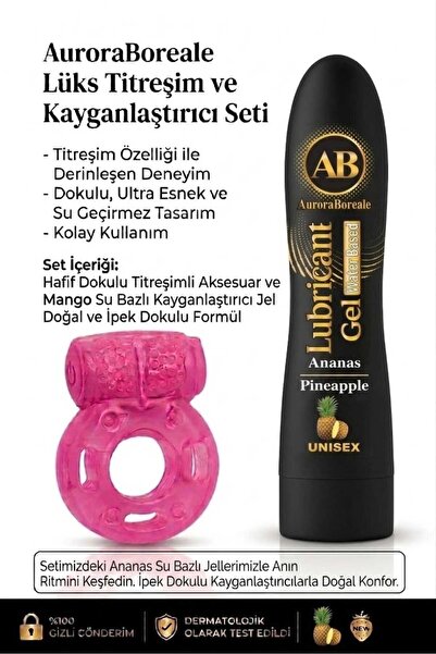 AuroraBoreale Premium Ananaslı Kayganlaştırcı Jel Titreşimli Halka Hediyeli