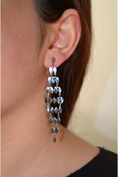 shop Multi-Layered Sequin Detailed Dangle Earrings