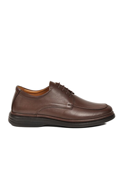 Aspor Brown Genuine Leather Lace-Up Men's Casual Shoes
