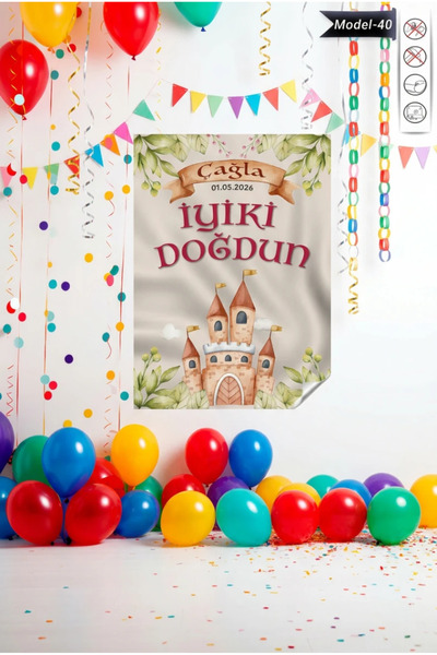 Akıllı Kağıt Statik Tutunma Özellikli Doğum Günü Tablo - Poster Özel Gün ( Mo...