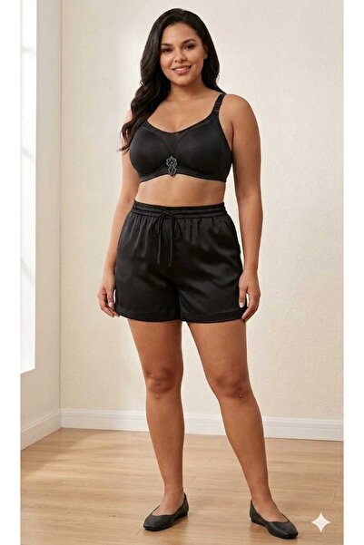 pae Plus Size Back Support Adjustable Strap Wireless Non-Padded Tulle Detaile...