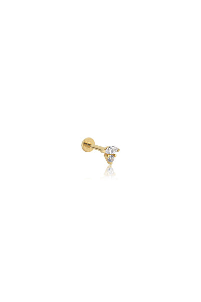 Cherry by Özkonak Damla Kesim Taşlı Altın Tragus Piercing