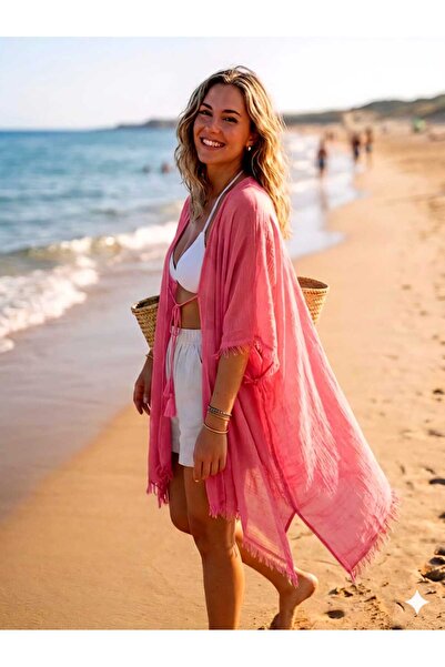 MODA YAZ MODASI OVERSİZE İP DETAYLI İNDİGO PAREO