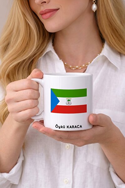 Kirbi Reklam كوب من البورسلين مطبوع عليه علم غينيا الاستوائية هدية