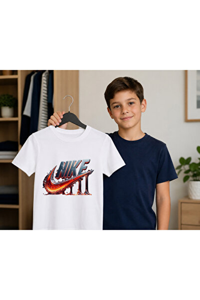 Malfini Παιδικό μπλουζάκι 100% βαμβακερό με στάμπα Nike, για ηλικίες 4-12 ετών