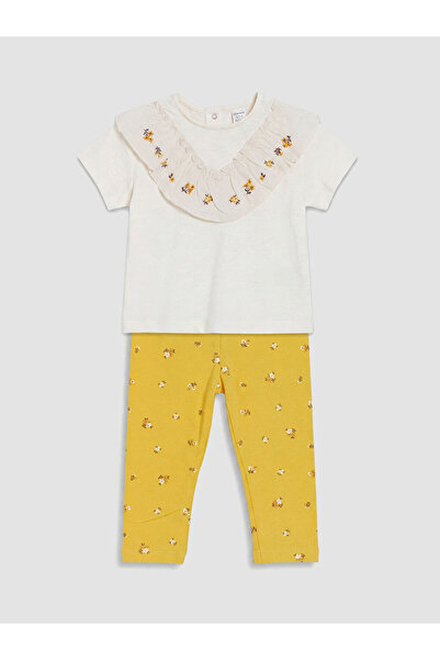 LC Waikiki Embroidered Baby Girl T-Shirt and Leggings Set