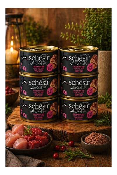 Schesir "Apartment Darq" Wet Food for Adult Cats - Chicken with Beef - High P...