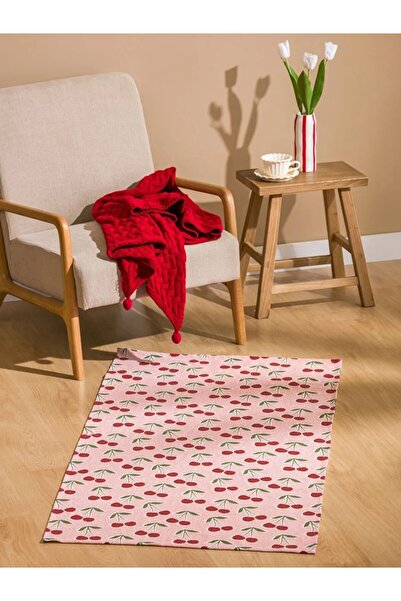 LC Waikiki LCW HOME Karışık Kiraz Baskılı Halı 70x140 Cm