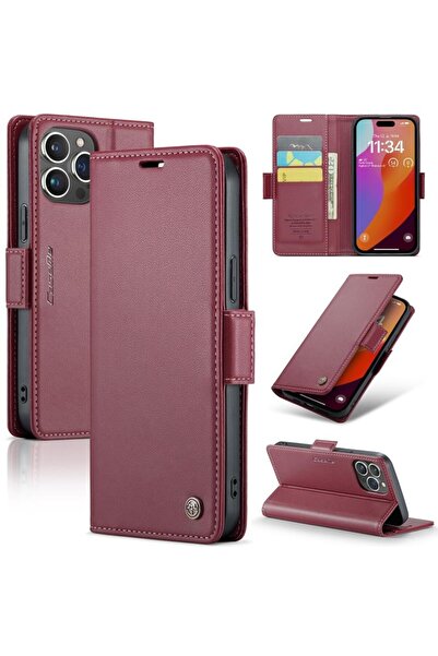 Caseme 023 Luminus Θήκη Πορτοφόλι Wine Red (Apple iPhone 15 Pro)