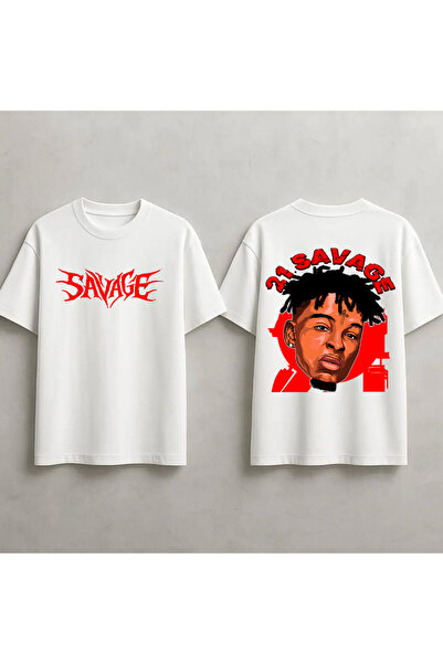 STİL-X 21 Savage Printed Unisex 100% Cotton Oversize T-Shirt