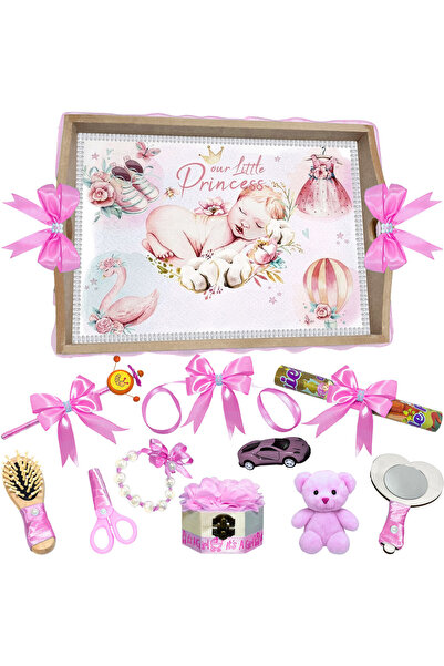 LoreBebe Set Tava Taiere Mot Fete, Tavita Mot, 11 Piese, Model Mica Printesa,...