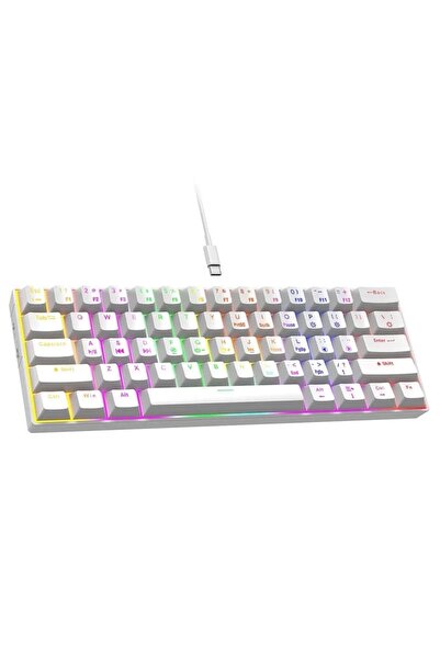 kruxon H61K Mini Mekanik Kablolu Gaming Oyuncu Klavye Türkçe Q Blue Switch 12...