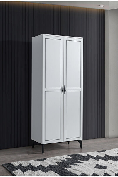Erz Design Çizgi 2 Kapılı Gardırop Elbise Dolabı 80x47x200cm