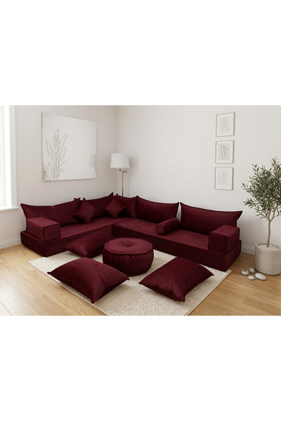 FEYZA DECOR HOME Premium Kadife Modern Şark Köşesi 14 Parça – 20 cm Süngerli ...