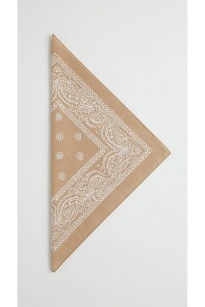 Mollycrush Unisex Beige Shawl Patterned Bandana |   Daily Hair Accessory, Neck Gaiter, and Outdoor Scarf