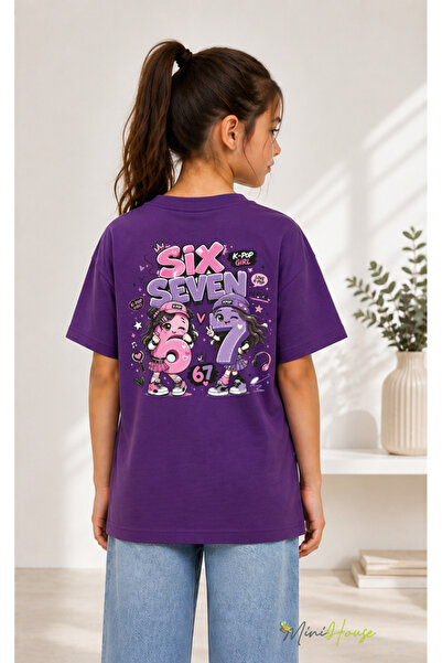 MiniHouse 67 SIX SEVEN K-POP T-shirt sa prednjim i zadnjim printom, veće veli...