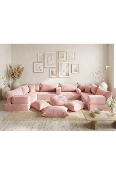 FEYZA DECOR HOME Premium Kadife Modern Şark Köşesi 21 Parça – 20 cm Süngerli ...