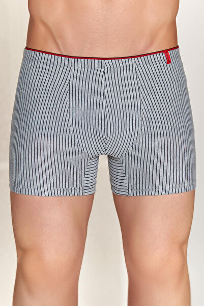 Berrak 4433Brk10- Pack of 10 Men's Striped Boxer Shorts 80% Cotton 15% Polyes...