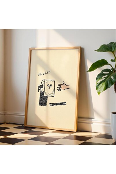 NinaStore Komik Banyo Duvar Sanatı Baskısı: "Aman Tanrım!" Sözü – Minimalist ...