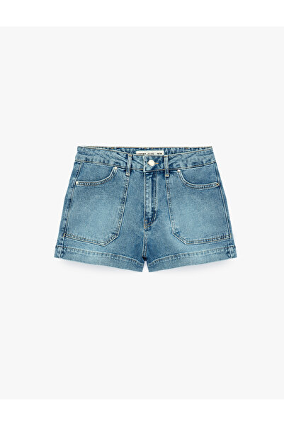 Koton Pamuklu Regular Fit Cep Detaylı Mini Denim Şort