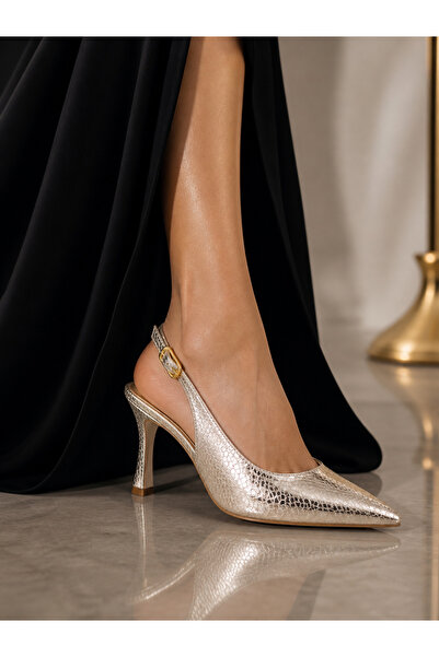 HONCIE Kadın Gümüş Stiletto Topuklu Abiye Ayakkabı