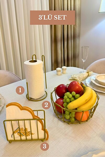 Edora Home Set od 3 mat zlatna rešetkastih držača za salvete, vertikalni drža...