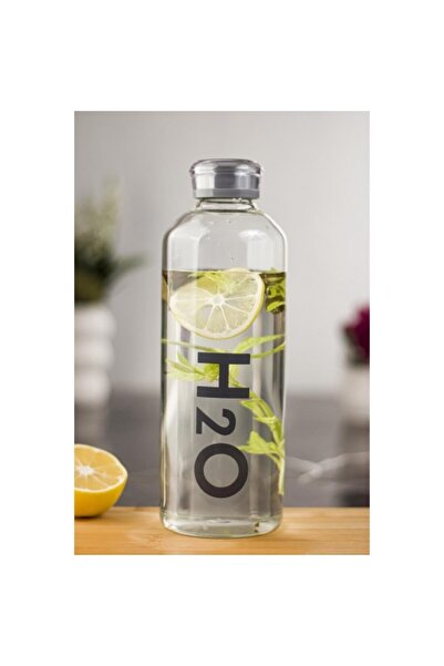 Hobibahçem H2o Borosilicate Glass Water Bottle with Vacuum Lid Water Bottle G...