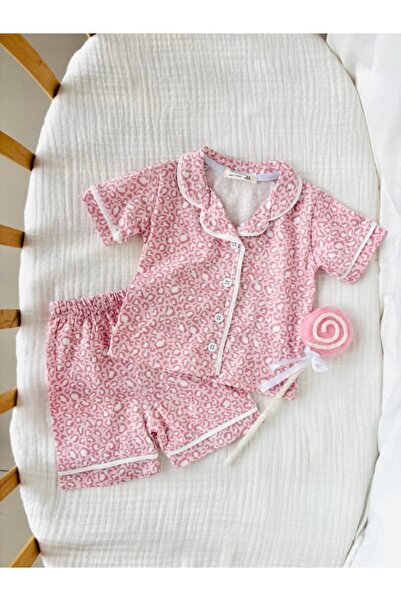 NUNU BABY Leo Yazlık Kız Bebek Pijama Takımı - Pembe