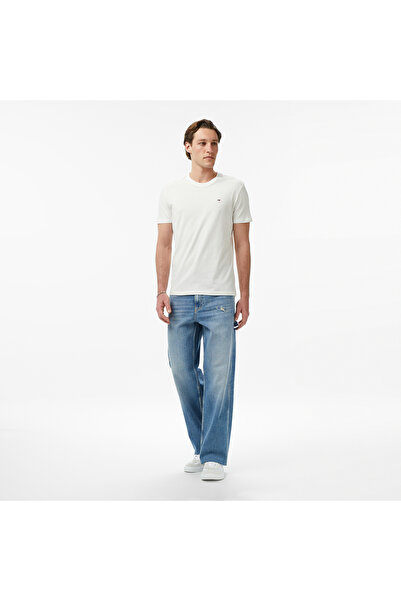 Tommy Hilfiger Erkek Marka Logolu Pamuklu Günlük Kullanıma Uygun Beyaz T-Shirt
