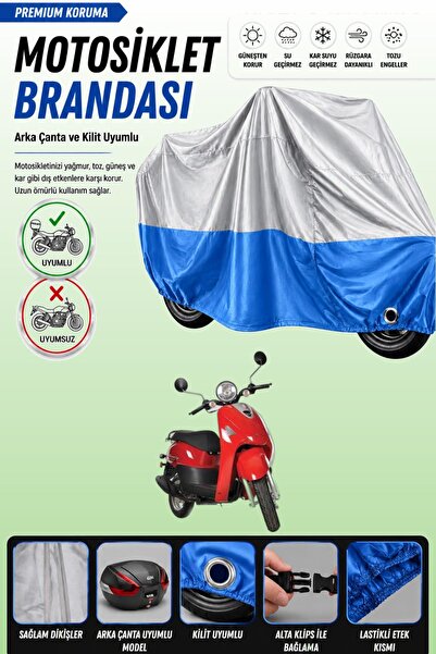 Cemku Double Gray Top - Blue Bottom, Rear Bag Compatible Kanuni Pony 50 Motor...