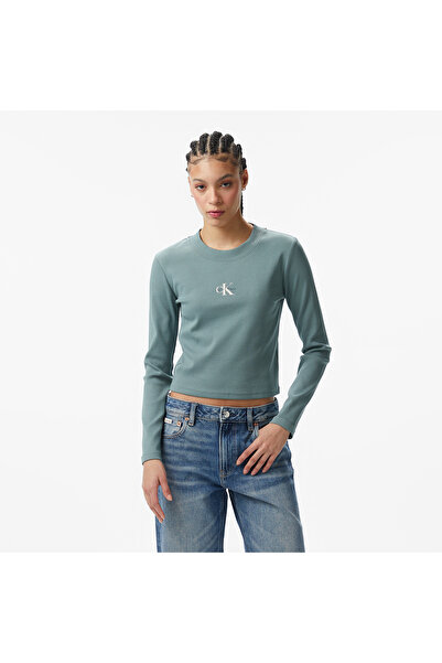 Calvin Klein Monologo Baby Kadın Gri T-Shirt