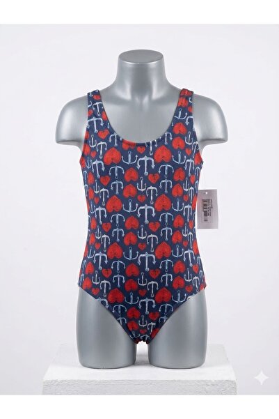 Estiva Heart Patterned Girl's Swimsuit