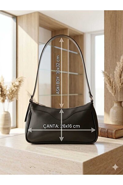 Lulya Modern Design Convenient for Daily and Special Occasions Elegance Together in One Women's Black Leather Handbag