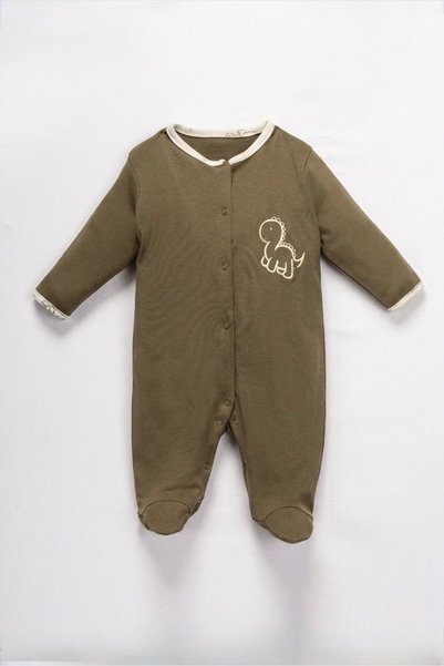 Mielco Baby Store 100% Cotton Unisex Baby 3-Piece Booties and Rompers Set with Dino Pattern